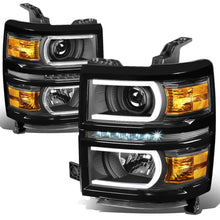 Load image into Gallery viewer, 14-15 Chevrolet Silverado 1500 LED DRL Headlights Black Housing