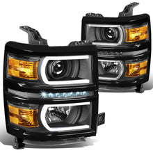Load image into Gallery viewer, 14-15 Chevrolet Silverado 1500 LED DRL Headlights Black Housing