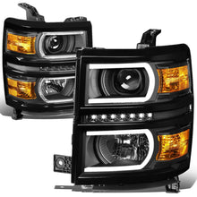 Load image into Gallery viewer, 14-15 Chevrolet Silverado 1500 LED DRL Headlights Black Housing