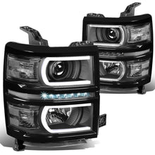 Load image into Gallery viewer, 2014-2015 Chevrolet Silverado 1500 LED DRL Headlights - Black Housing
