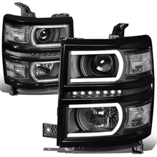 Load image into Gallery viewer, 2014-2015 Chevrolet Silverado 1500 LED DRL Headlights - Black Housing
