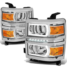 Load image into Gallery viewer, 14-15 Chevrolet Silverado 1500 LED DRL Headlights Chrome Housing