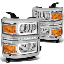 Load image into Gallery viewer, 14-15 Chevrolet Silverado 1500 LED DRL Headlights Chrome Housing