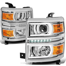 Load image into Gallery viewer, 14-15 Chevrolet Silverado 1500 LED DRL Headlights Chrome Housing