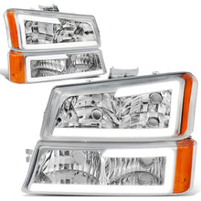 Load image into Gallery viewer, 2003-2007 Chevrolet Silverado / Avalanche LED DRL Headlights Chrome