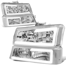 Load image into Gallery viewer, 03-07 Chevrolet Silverado LED DRL Headlights Chrome Housing 4PC