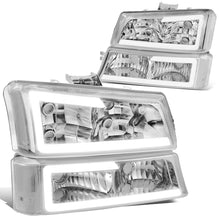 Load image into Gallery viewer, 03-07 Chevrolet Silverado LED DRL Headlights Chrome Housing 4PC