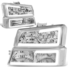 Load image into Gallery viewer, 03-07 Chevrolet Silverado LED DRL Headlights Chrome Housing 4PC