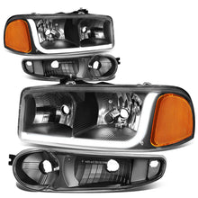 Load image into Gallery viewer, 01-07 GMC Sierra/Yukon LED DRL Headlights 4PC Black Housing