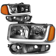 Load image into Gallery viewer, 01-07 GMC Sierra/Yukon LED DRL Headlights 4PC Black Housing