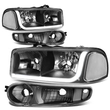 Load image into Gallery viewer, 01-07 GMC Sierra/Yukon LED DRL Headlights 4PC Black Housing