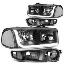 Load image into Gallery viewer, 01-07 GMC Sierra/Yukon LED DRL Headlights 4PC Black Housing