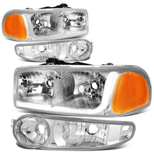 Load image into Gallery viewer, 01-07 GMC Sierra/Yukon LED DRL Headlights 4PC Chrome Housing