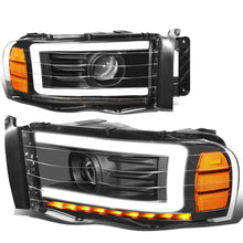 Load image into Gallery viewer, 2002-2005 Dodge Ram LED DRL Projector Headlights Black Housing