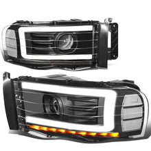Load image into Gallery viewer, 02-05 Dodge Ram LED DRL Projector Headlights Black Housing Clear Corner
