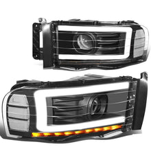 Load image into Gallery viewer, 02-05 Dodge Ram LED DRL Projector Headlights Black Housing Clear Corner