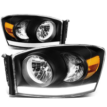 Load image into Gallery viewer, 06-09 Dodge Ram LED DRL Black Housing Headlights H13 Bulb