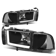Load image into Gallery viewer, 94-02 Dodge Ram LED DRL Headlights - Black Housing Clear Corner