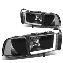 Load image into Gallery viewer, 94-02 Dodge Ram LED DRL Headlights - Black Housing Clear Corner