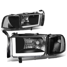 Load image into Gallery viewer, 94-02 Dodge Ram LED DRL Headlights - Black Housing Clear Corner