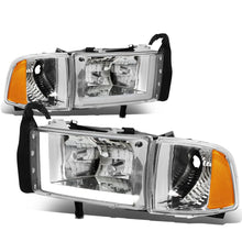 Load image into Gallery viewer, 94-02 Dodge Ram LED DRL Headlights Chrome Housing Amber Corner