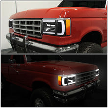 Load image into Gallery viewer, 87-91 Ford Bronco F-150 F-250 F-350 LED DRL Headlights Black Housing