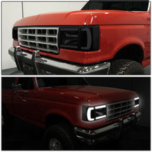 Load image into Gallery viewer, 87-91 Ford Bronco F-150 F-250 F-350 LED DRL Headlights Black Smoke
