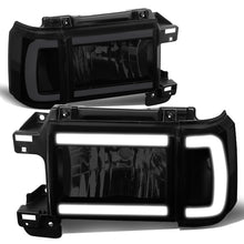 Load image into Gallery viewer, 87-91 Ford Bronco F-150 F-250 F-350 LED DRL Headlights Black Smoke