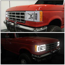 Load image into Gallery viewer, 87-91 Ford Bronco F-150 F-250 F-350 LED DRL Chrome Headlights