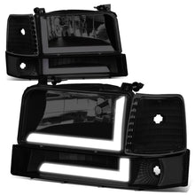Load image into Gallery viewer, 92-96 Ford F-150 F-250 F-350 Bronco Dual LED DRL Headlights Black