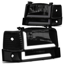 Load image into Gallery viewer, 92-96 Ford F-150 F-250 F-350 Bronco Dual LED DRL Headlights Black