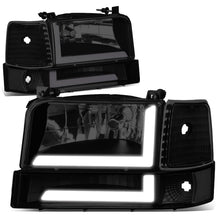 Load image into Gallery viewer, 92-96 Ford F-150 F-250 F-350 Bronco Dual LED DRL Headlights Black