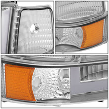 Load image into Gallery viewer, 92-96 Ford F-150 F-250 F-350 Bronco Dual LED DRL Headlights Chrome
