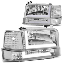 Load image into Gallery viewer, 92-96 Ford F-150 F-250 F-350 Bronco Dual LED DRL Headlights Chrome