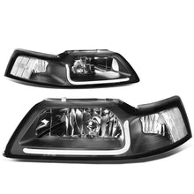 Load image into Gallery viewer, 99-04 Ford Mustang LED DRL Headlights - Black Housing Clear Corner