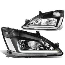 Load image into Gallery viewer, 2003-2007 Honda Accord LED DRL Headlights - Black Housing Clear Corner