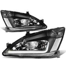 Load image into Gallery viewer, 2003-2007 Honda Accord LED DRL Headlights - Black Housing Clear Corner