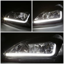 Load image into Gallery viewer, 2003-2007 Honda Accord LED DRL Headlights - Black Housing Clear Corner