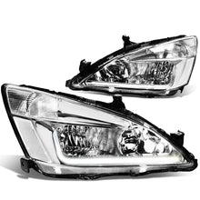 Load image into Gallery viewer, 03-07 Honda Accord LED DRL Headlights Chrome Housing Clear Corner