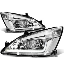 Load image into Gallery viewer, 03-07 Honda Accord LED DRL Headlights Chrome Housing Clear Corner