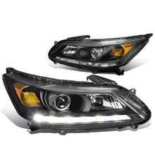 Load image into Gallery viewer, 13-15 Honda Accord LED DRL Projector Headlights Black Housing