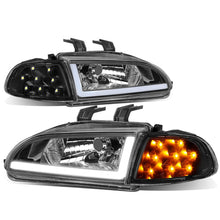 Load image into Gallery viewer, 92-95 Honda Civic LED DRL Headlights Black Housing Clear Corner