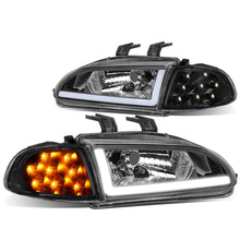 Load image into Gallery viewer, 92-95 Honda Civic LED DRL Headlights Black Housing Clear Corner