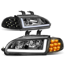 Load image into Gallery viewer, 92-95 Honda Civic LED DRL Headlights Black Housing Clear Corner