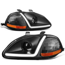 Load image into Gallery viewer, 96-98 Honda Civic LED DRL Projector Headlights Black Housing