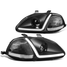 Load image into Gallery viewer, 96-98 Honda Civic LED DRL Projector Headlights Black Housing