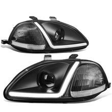 Load image into Gallery viewer, 96-98 Honda Civic LED DRL Projector Headlights Black Housing