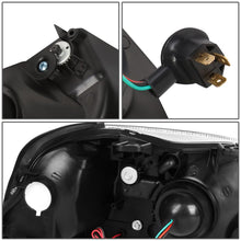 Load image into Gallery viewer, 99-00 Honda Civic LED DRL Projector Headlights Black Housing