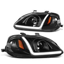 Load image into Gallery viewer, 99-00 Honda Civic LED DRL Projector Headlights Black Housing