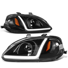 Load image into Gallery viewer, 99-00 Honda Civic LED DRL Projector Headlights Black Housing